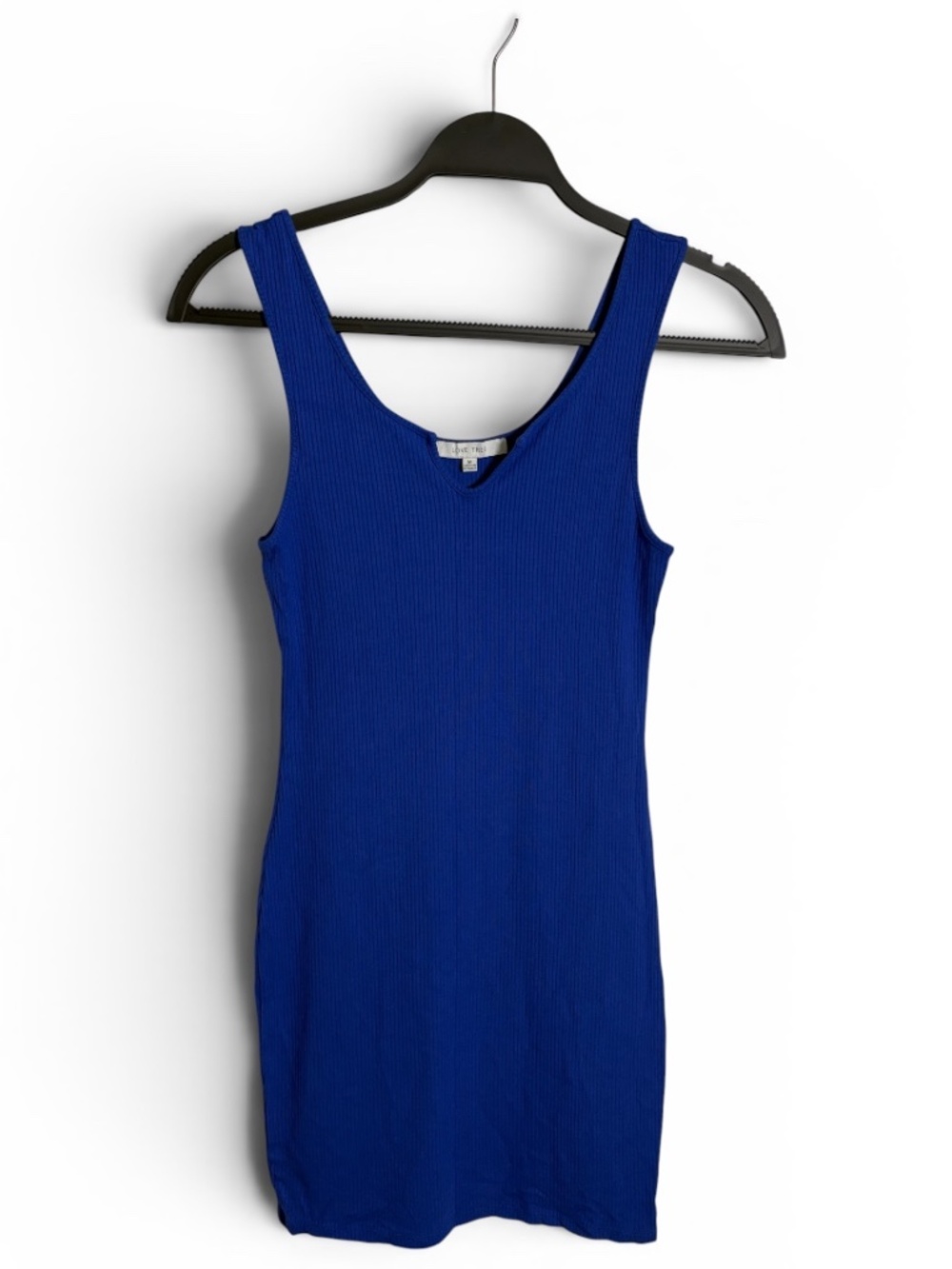 Love Tree Body Con Ribbed Mini Dress Royal Blue